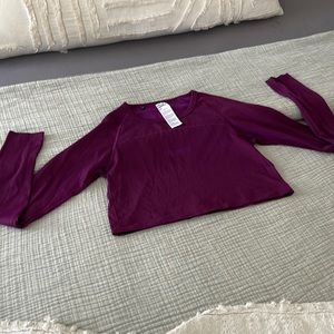 Gymshark ls purple crop